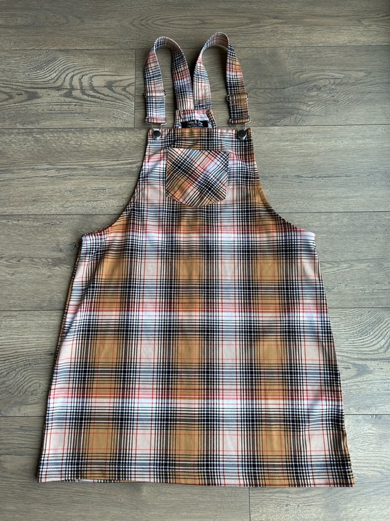 Jolie & Joy Dresses & Skirts - Y2K Jolie & Joy Plaid Pinafore Dress in Camel and Black